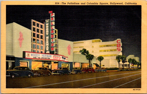 CA, Hollywood - Palladium, Columbia Square, CBS bldg postcard - B05217