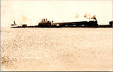 MI, MACKINAW CITY - Railroad dock, boat, train, bldgs etc RPPC - CR0550