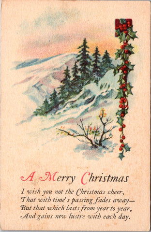Xmas -  A Merry Christmas - J P NY postcard of winter scene