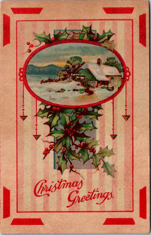 Xmas -  Christmas Greetings - Davidson Series B No 3 postcard