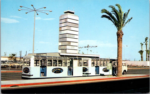 CA, Los Angeles - International Airport public Trams closeup postcard - G17045