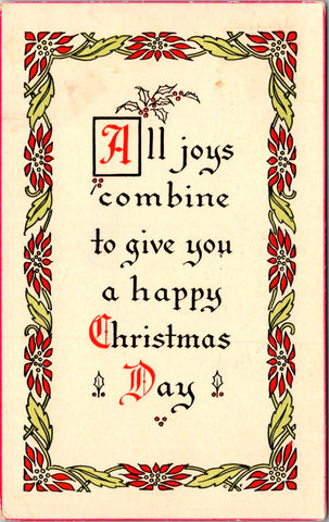 Xmas - All joys combine to give you a happy Christmas Day postcard