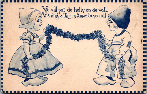 Greetings - Misc - Dutch boy and girl - Christmas postcard - SL2003