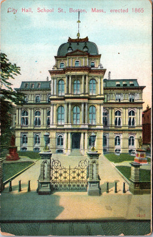 MA, Boston - City Hall on School Street - Reichner Bros postcard - CP0038