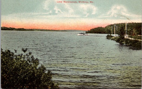 ME, Winthrop - Lake Maranacook - waters and shore - 1907 pc - 2k0512
