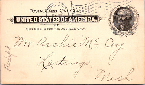 IL, Chicago - L M JOHNSON - Fine Art Publisher - Receipt - Postal Card - 2k0881