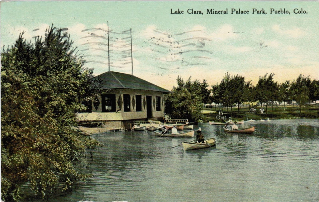 CO, PUEBLO - Lake Clara, Mineral Palace Park postcard - SL2429