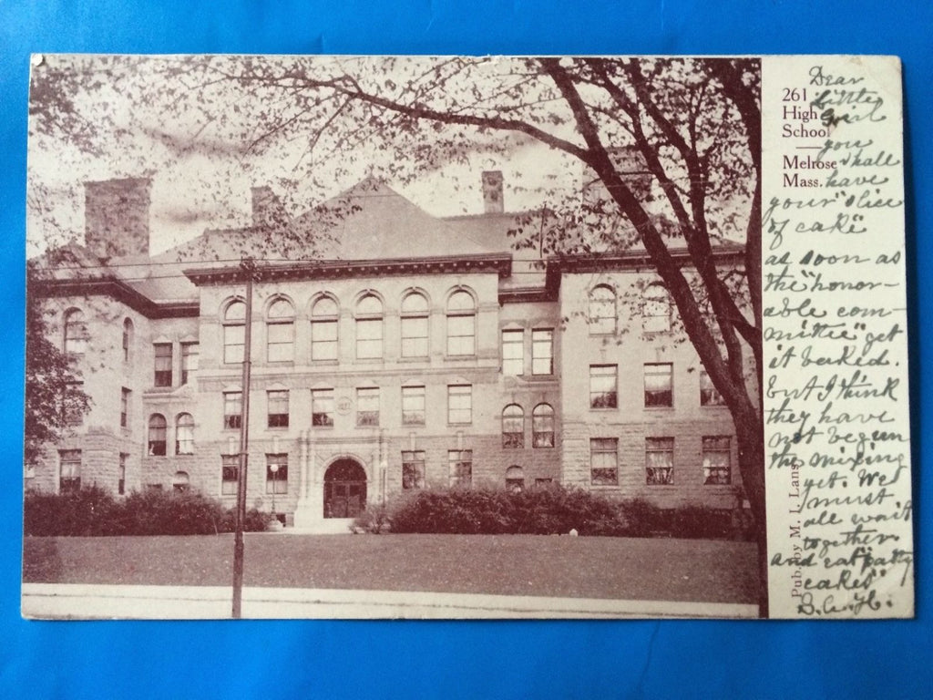 MA, MELROSE - High School - M I Lans postcard - H15021