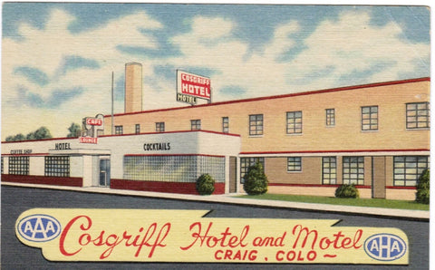 CO, Craig - Cosgriff Hotel and Motel linen postcard - B08167
