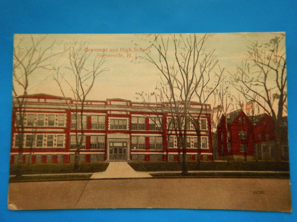 NJ, SOMERVILLE - Grammar and High School - Line and Co postcard - A12575