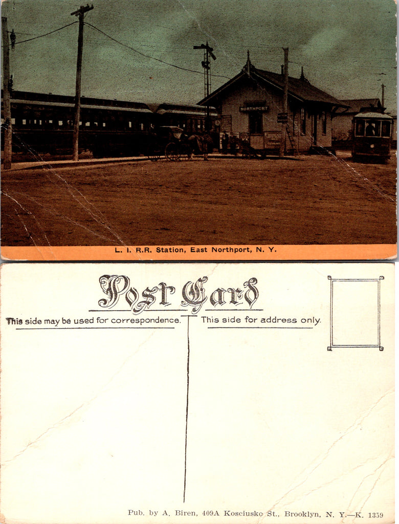 NY, EAST NORTHPORT - Long Island RR Station, Depot postcard - 606147