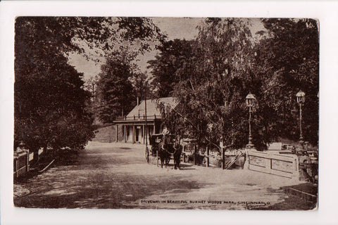 OH, Cincinnati - Burnet Woods Park Drive, horse and wagon - @1909 - 606285