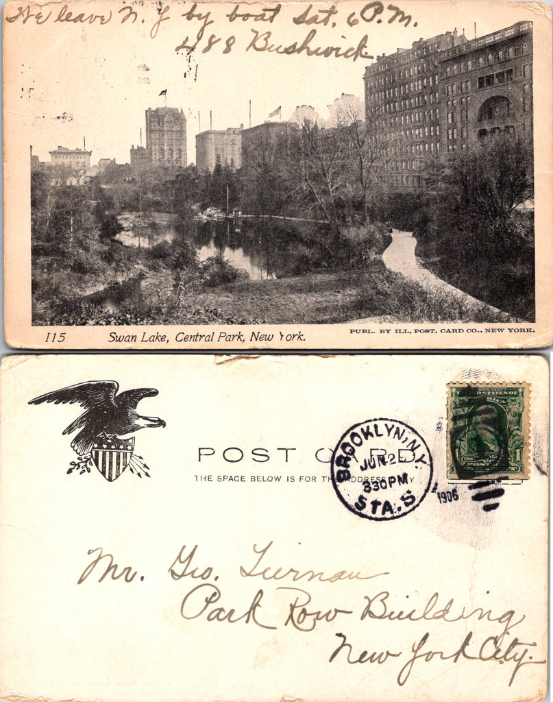NY, NEW YORK CITY - Central Park, Swan Lake, buildings etc - A19092