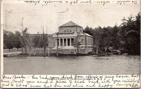 NH, Concord - St Paul School, Sheldon Library - 1906 postcard - B06644