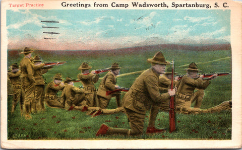 SC, Spartanburg - Greetings from Camp Wadsworth postcard - B18026