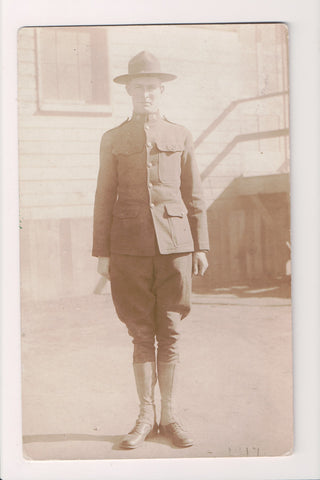 Military - Army Man in uniform - RPPC dated 1917 - BP0028