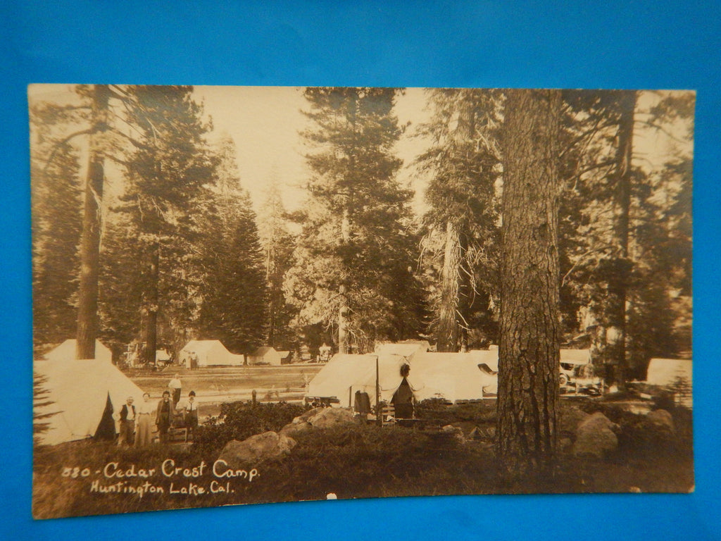 CA, HUNTINGTON LAKE - Cedar Crest Camp tents, people (original SOLD) - B11187