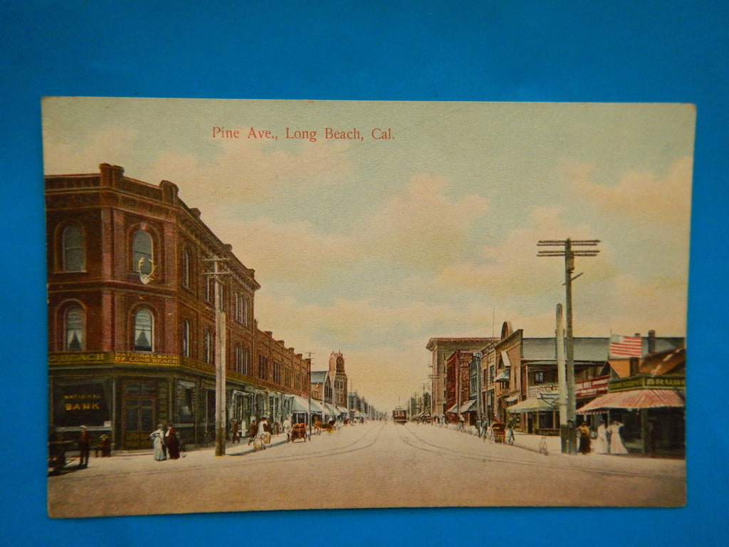 CA, LONG BEACH - Pine Ave with National Bank on left - B11165