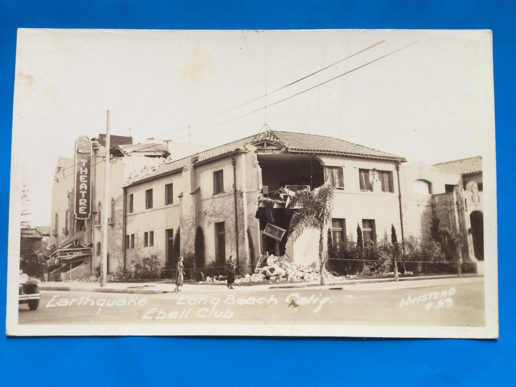 CA, LONG BEACH - Ebell Club quake damage - Winstead RPPC - F09037
