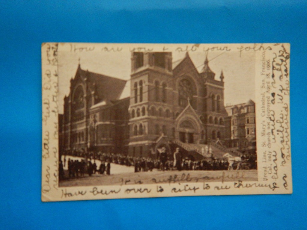 CA, SAN FRANCISCO - St Marys Cathedral, Bread Line after quake - A12272