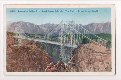 CO, Canon City - Suspension Bridge over Royal Gorge postcard - C08398