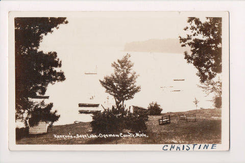 MI, Lupton? - Sage Lake - Kenyons - 1938 view RPPC - CR0441
