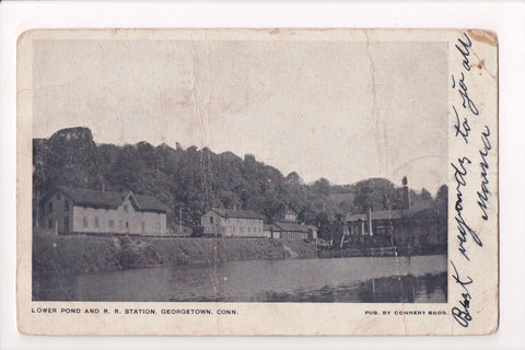 CT, Georgetown - Railroad Station, Lower Pond - z17021 **DAMAGED / AS IS**