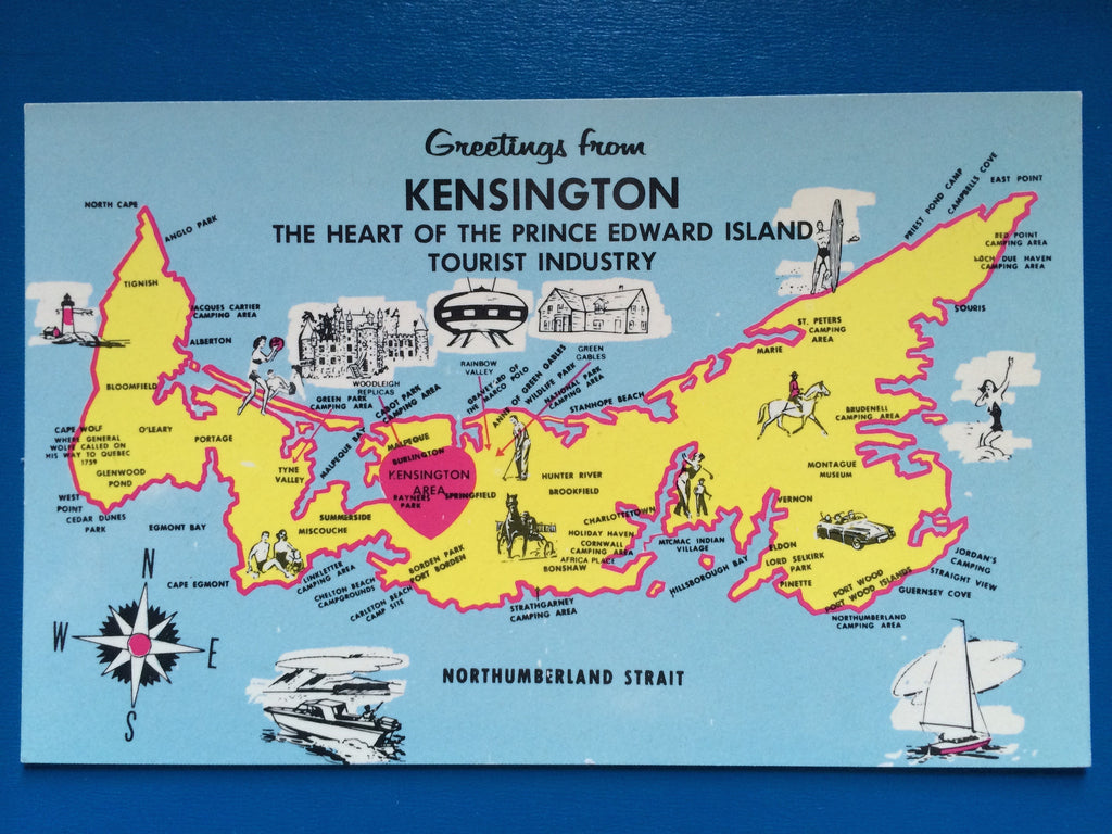Canada - KENSINGTON, PE - Greetings from, Map of - C-0052