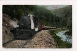 Train - Railroad Engine, log hauling on Little River RR postcard - D18050
