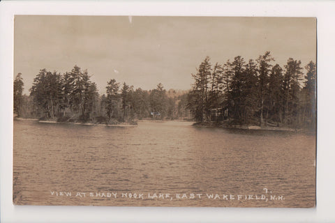 NH, East Wakefield - Shady Hook Lake and cabin - 1929 RPPC - DG0007