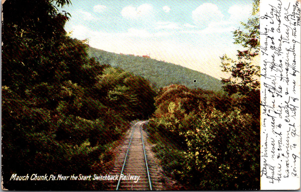 PA, MAUCH CHUNK - Switchback Railway near the Start - 1909 postcard - E10348