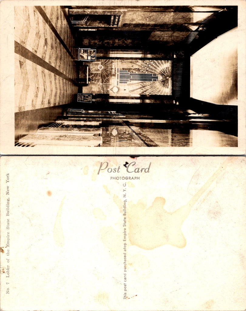 NY, NEW YORK CITY - Lobby of Empire State Building - RPPC - G17240