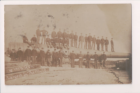Military - 16 in Gun - Largest in the world - 23 men on it - RPPC - G18144