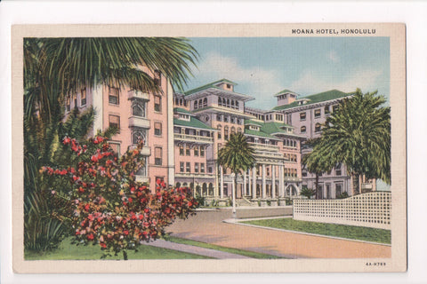 HI, Honolulu - Moana Hotel linen, vintage postcard - w03105