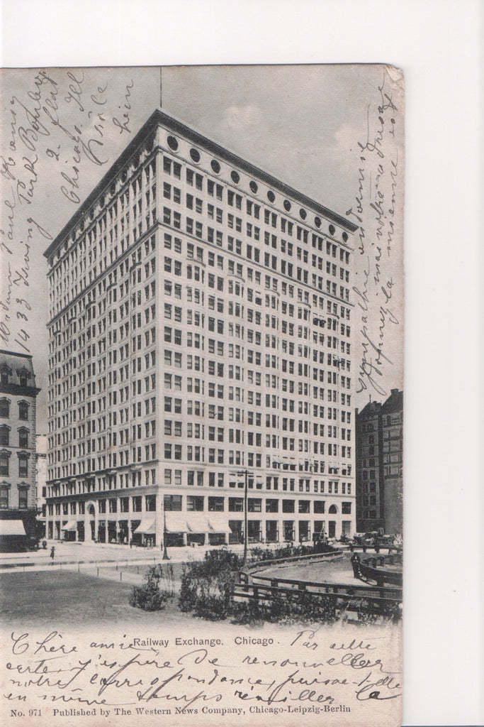 IL, CHICAGO - Railway Exchange building postcard - A07104