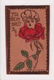 Leather Postcard - You are my Sweet Red Rose - COLLINWOOD, OH dpo cancel - cr003