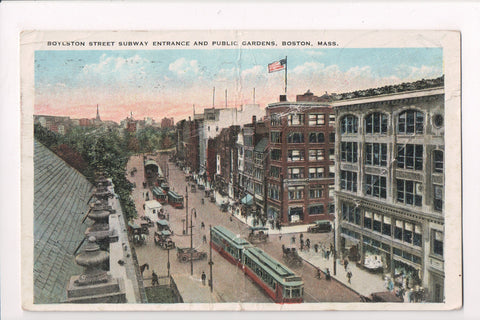 MA, Boston - Boylston St Subway Entrance - A07367 - postcard **DAMAGED / AS IS**