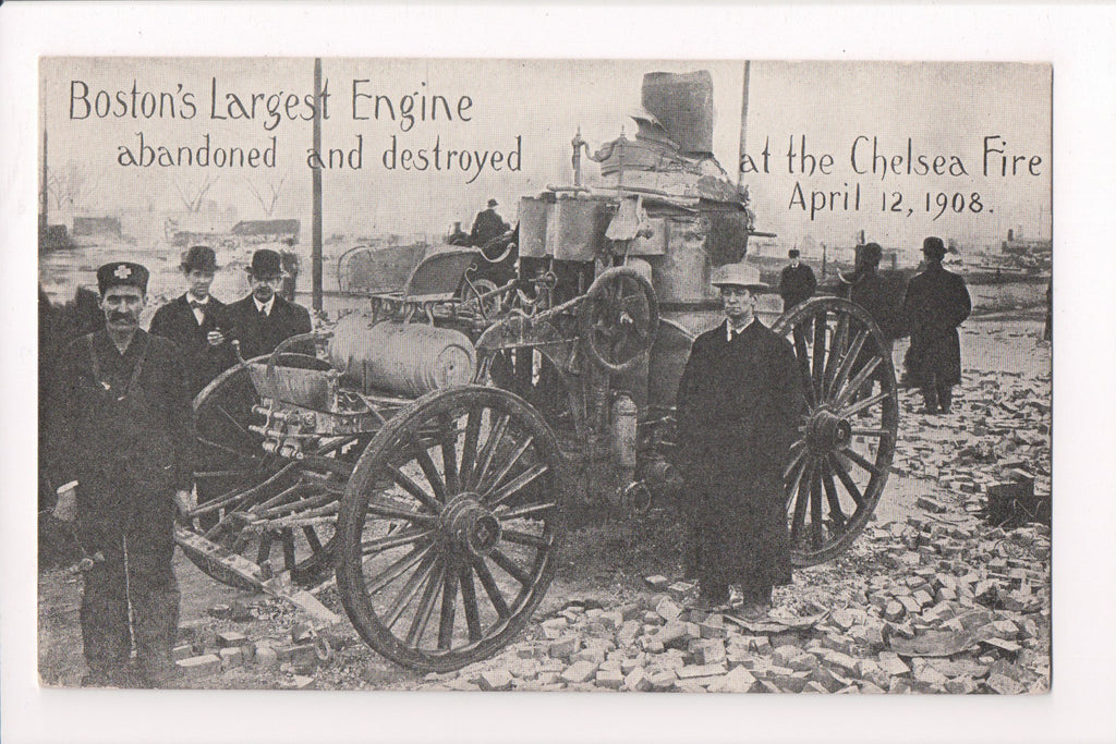 MA, BOSTON - Engine abandoned and destroyed at Chelsea Fire 4-12-1908 - D07133