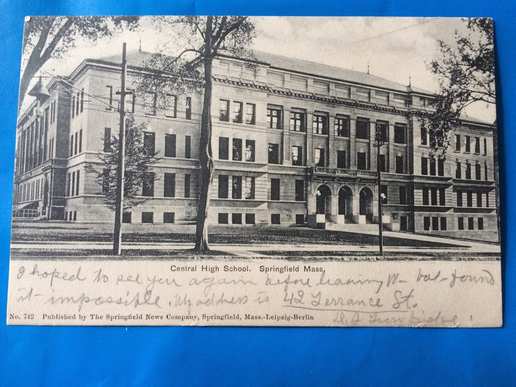 MA, SPRINGFIELD - Central High School postcard - H15023