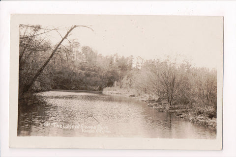 MO, Kansas City - Swope Park, Lake - vintage RPPC postcard - S01454