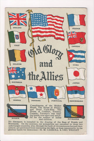 MISC - Military - Old Glory and the 14 Allies, flags postcard - C06043