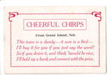 NE, Grand Island - Cheerful Chirps from, like a Greetings from card - G06044