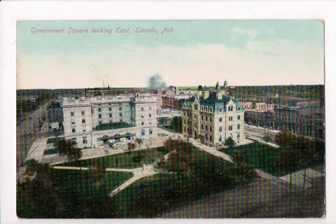 NE, Lincoln - Government Square looking East, Bird Eye View - C08147