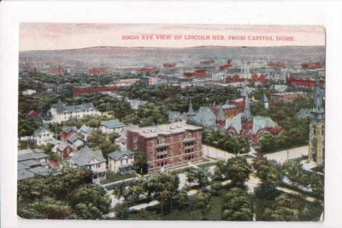 NE, Lincoln - Birds Eye View from 1912 - postcard - J04038
