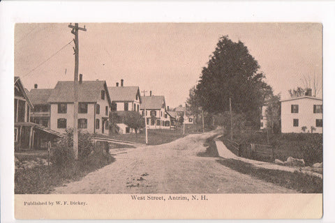 NH, Antrim - West Street scene - W F Dickey postcard - MB0786