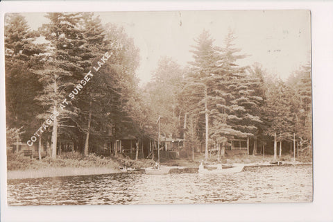 VT, Brookfield? - Sunset Lake - cottages and shorline - 1907 RPPC - NL0031
