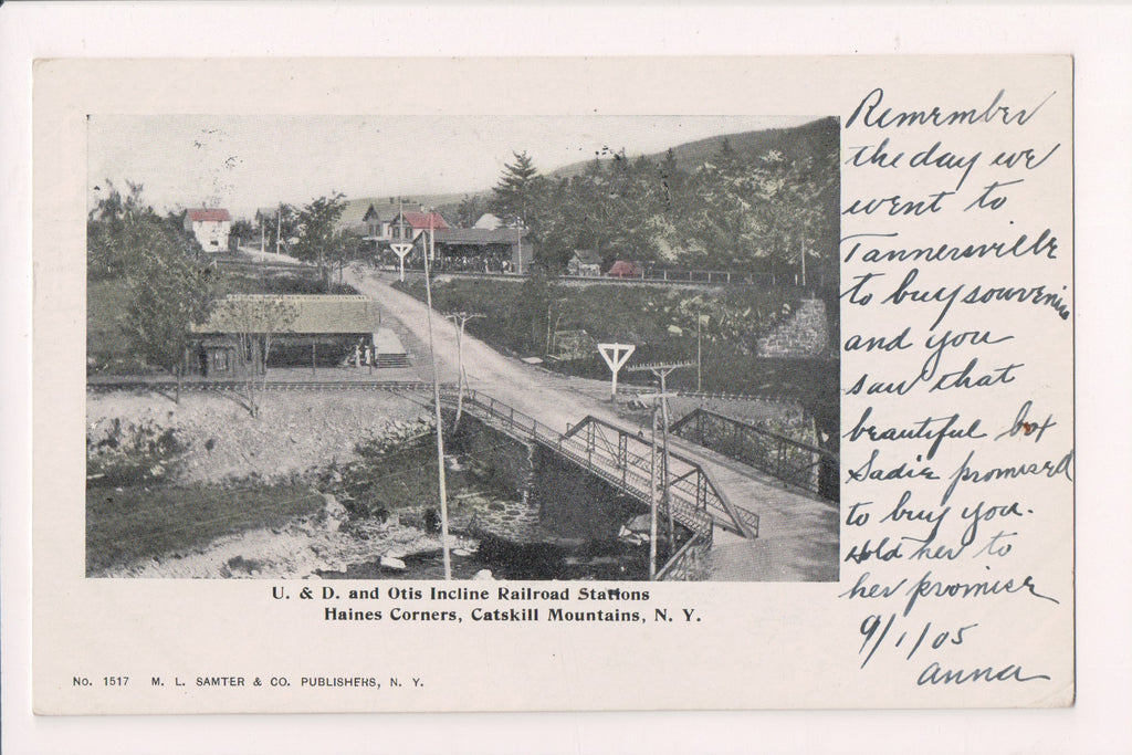 NY, HAINES CORNERS - U and D + Otis Incline Railroad Stations (original SOLD) NL0310