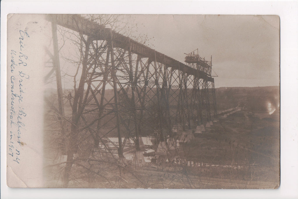 NY, BELFAST - Erie Railroad Bridge, construction (original SOLD) - A05158