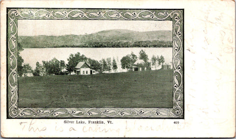 VT, Franklin - Silver Lake - cabins at waters edge - 1907 postcard - R00272
