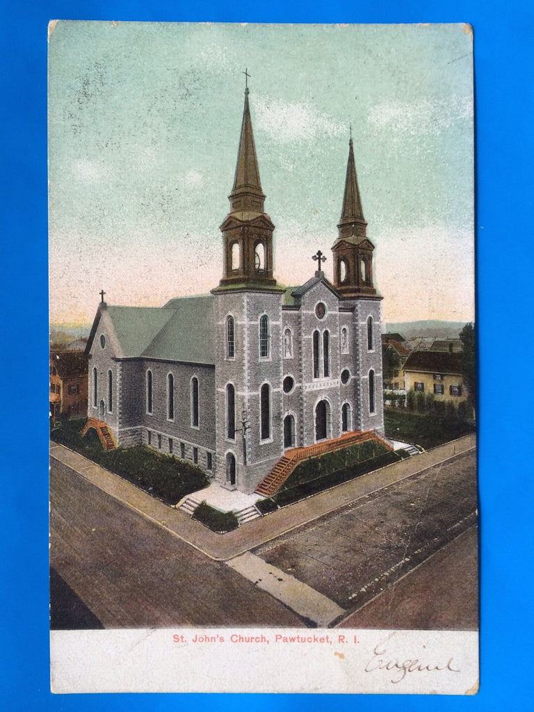 RI, PAWTUCKET - St Johns Church postcard - B11177